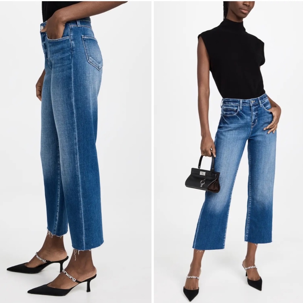 L'agence Wanda Crop Wide Leg Jeans - Sz 25 (26" inseam, 10" rise)